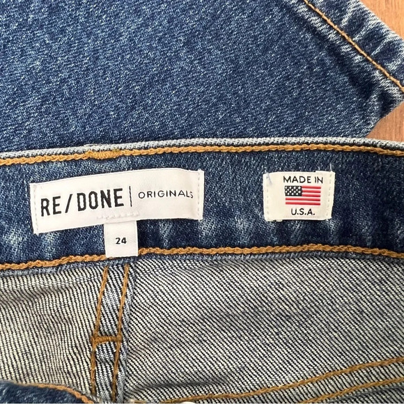 Re/done Mid 70’s High Rise Buttonfly Jeans Size 24 - Picture 9 of 11